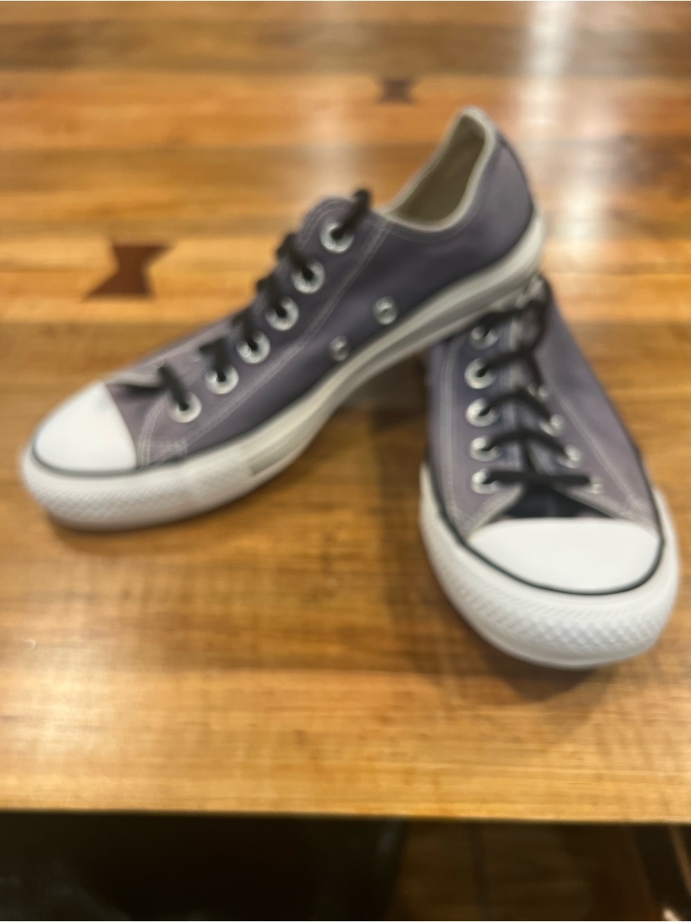 Converse Low-Top Sneakers in Purple and White